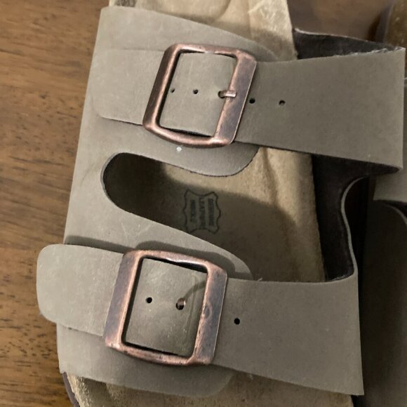 Women Size 10 Faux Suede Two Strap Sandel Cushioned Hippie Boho Chic Cowgirl - Picture 5 of 6